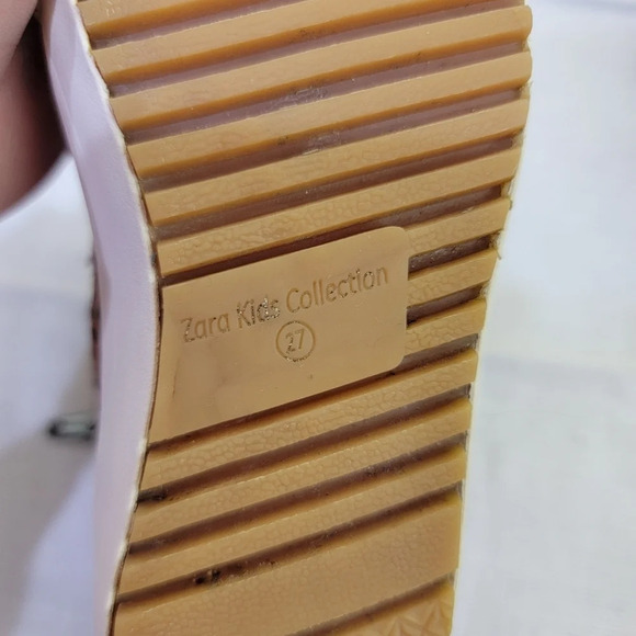 Zara girls calf hair high top pink spotted sneakers. - Picture 10 of 11